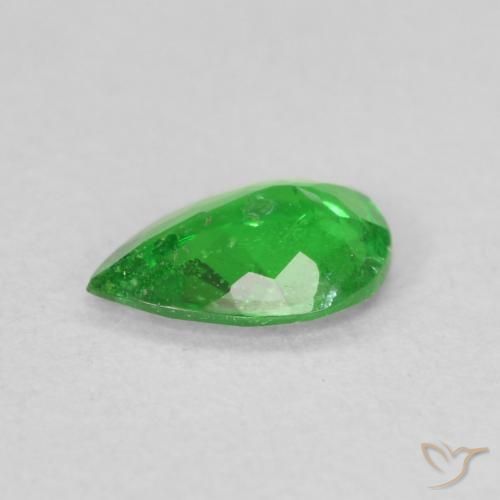 Granada Tsavorita Verde médio Natural 0.53ct, Formato de pêra, SI