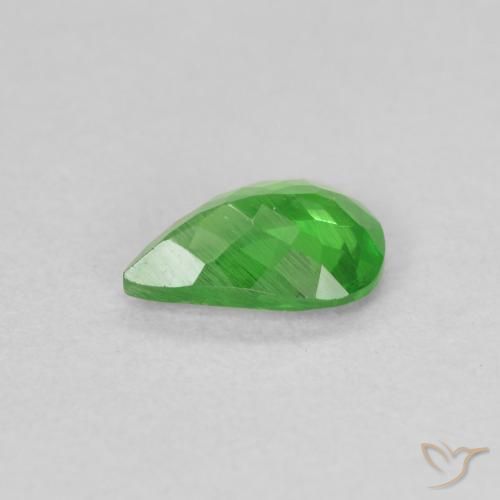 Granada Tsavorita Verde médio Natural 0.78ct, Formato de pêra, SI