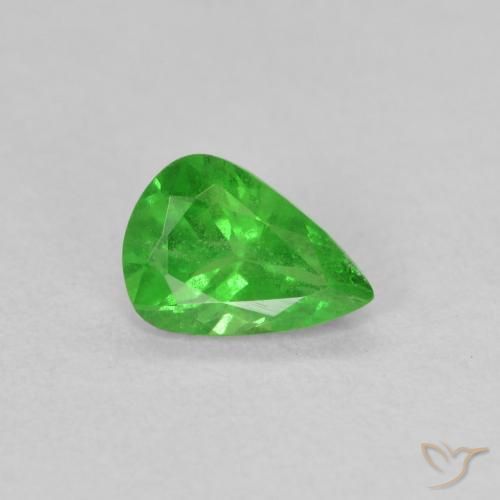 0.69ct Natural verde elétrico Granada Tsavorita, Formato de pêra, VS-SI