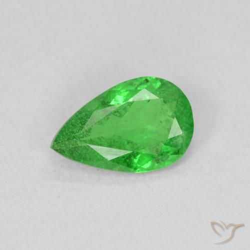 0.78ct Natural Verde médio Granada Tsavorita, Formato de pêra, VS-SI
