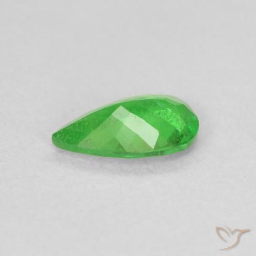 Granada Tsavorita Verde médio Natural 0.78ct, Formato de pêra, VS-SI