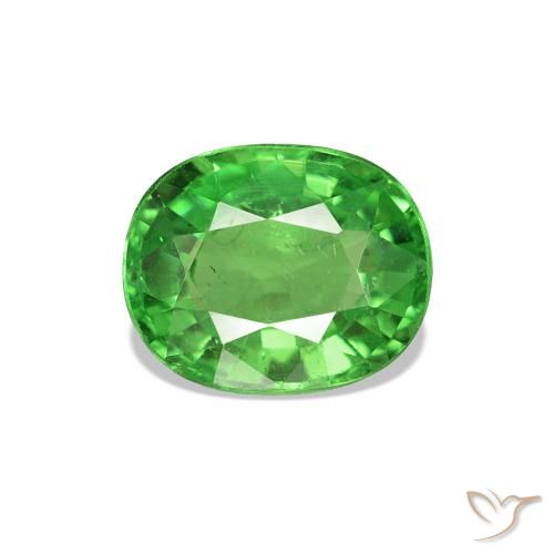 Granada Tsavorita Verde médio Natural 1.38ct, Corte Oval, VS