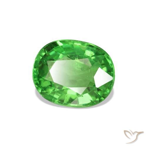 Granada Tsavorita Verde médio Natural 1.38ct, Corte Oval, VS