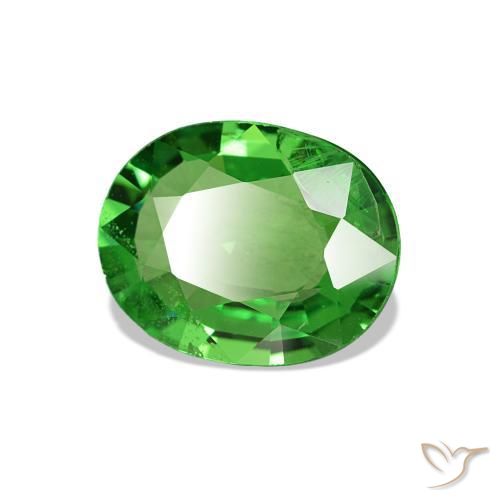 Granada Tsavorita Verde médio Natural 1.62ct, Corte Oval, VS