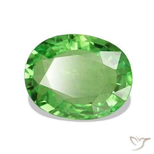 Granada Tsavorita Verde claro Natural 3.35ct, Corte Oval, VS-SI