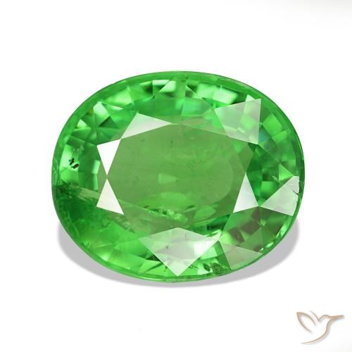 Granada Tsavorita verde elétrico Natural 3.72ct, Corte Oval, VS-SI