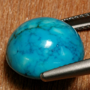 Turquesa azul natural 8,98ct, corte oval, opaco