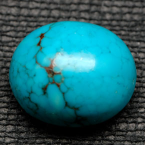 Turquesa azul natural 6,28ct, corte oval, opaco