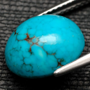 Turquesa azul natural 6,28ct, corte oval, opaco