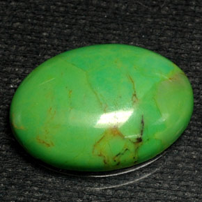 Turquesa verde natural 6,57ct, corte oval, opaco
