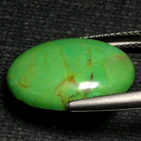 Turquesa verde natural 6,57ct, corte oval, opaco