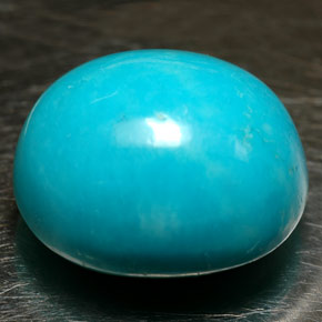 Turquesa azul natural 12,16ct, corte oval, opaco