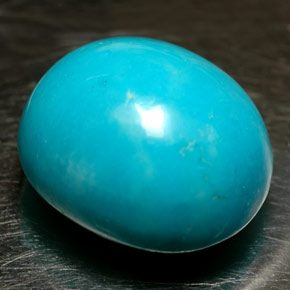 Turquesa azul natural 12,16ct, corte oval, opaco