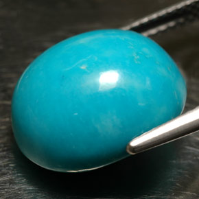 Turquesa azul natural 12,16ct, corte oval, opaco