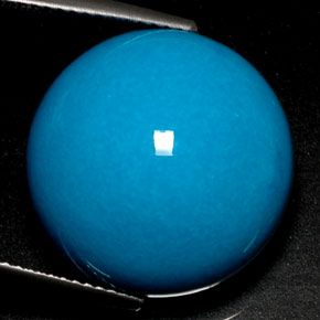 Turquesa azul natural 21,96ct, corte redondo, opaco