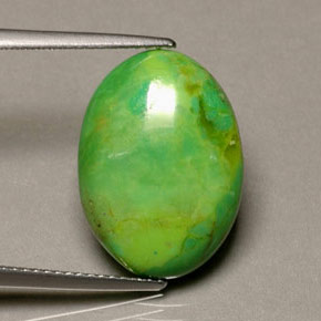 Turquesa verde natural 5,72ct, corte oval, opaco
