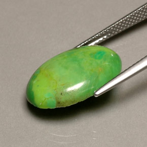 Turquesa verde natural 5,72ct, corte oval, opaco