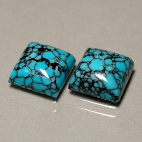 Pedras preciosas de turquesa azul natural de  ct, quadrado, opaco