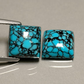 Pedras preciosas de turquesa azul natural de  ct, quadrado, opaco