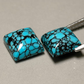 Pedras preciosas de turquesa azul natural de  ct, quadrado, opaco
