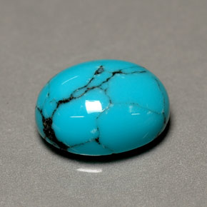 Turquesa azul natural 1,93ct, corte oval, opaco