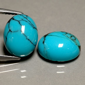 Pedras preciosas de Turquesa Azul natural de  ct, Corte Oval, Opaco