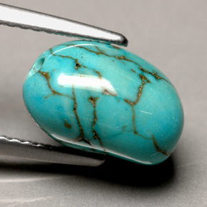 Turquesa azul natural 3,66ct, forma extravagante, opaco