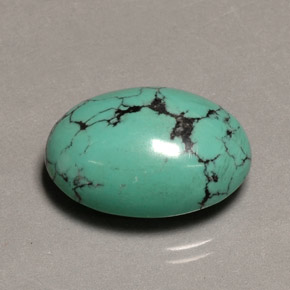 Turquesa verde natural 13,65ct, corte oval, opaco