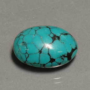 Turquesa azul natural 12,98ct, corte oval, opaco