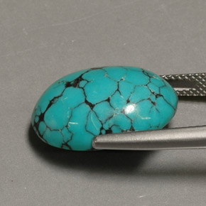 Turquesa azul natural 12,98ct, corte oval, opaco