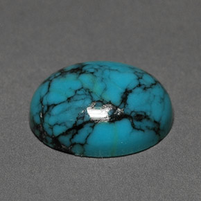Turquesa azul natural 3,00ct, corte oval, opaco