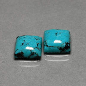 Pedras preciosas de turquesa azul natural de  ct, quadrado, opaco