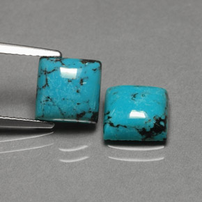 Pedras preciosas de turquesa azul natural de  ct, quadrado, opaco