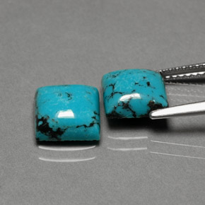 Pedras preciosas de turquesa azul natural de  ct, quadrado, opaco