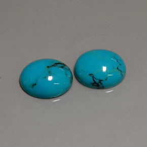 Pedras preciosas de turquesa azul natural de  ct, corte oval, opaco