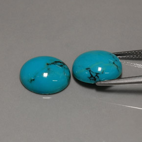 Pedras preciosas de turquesa azul natural de  ct, corte oval, opaco