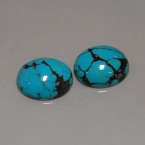 Pedras preciosas de turquesa azul natural de  ct, corte oval, opaco