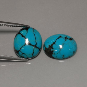Pedras preciosas de turquesa azul natural de  ct, corte oval, opaco