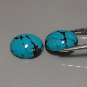 Pedras preciosas de turquesa azul natural de  ct, corte oval, opaco