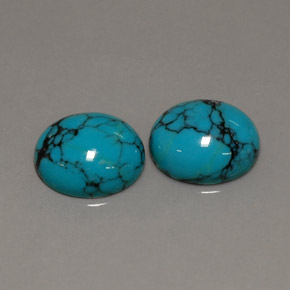 Pedras preciosas de turquesa azul natural de  ct, corte oval, opaco