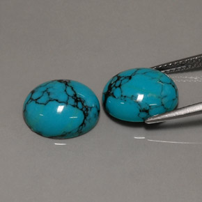 Pedras preciosas de turquesa azul natural de  ct, corte oval, opaco