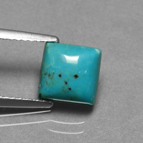 Turquesa azul natural 1,39ct, quadrado, opaco
