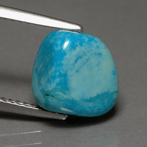 Turquesa azul natural 3,83ct, forma extravagante, opaco