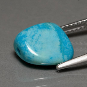 Turquesa azul natural 3,83ct, forma extravagante, opaco