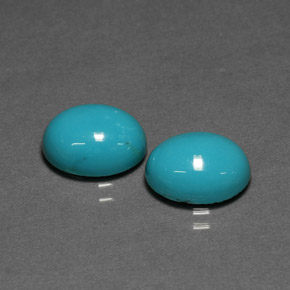 Pedras preciosas de turquesa azul natural de  ct, corte oval, opaco
