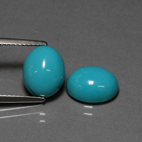 Pedras preciosas de turquesa azul natural de  ct, corte oval, opaco