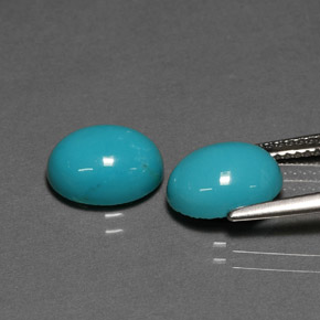 Pedras preciosas de turquesa azul natural de  ct, corte oval, opaco