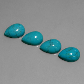 Pedras preciosas de turquesa azul natural de  ct, formato de pêra, opaco
