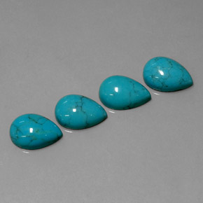 Pedras preciosas de turquesa azul natural de  ct, formato de pêra, opaco