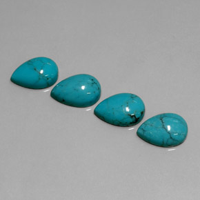 Pedras preciosas de turquesa azul natural de  ct, formato de pêra, opaco